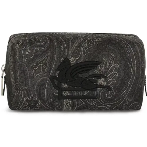 Charcoal Gray Amoeba Logo Toiletry Bag , male, Sizes: ONE SIZE - ETRO - Modalova