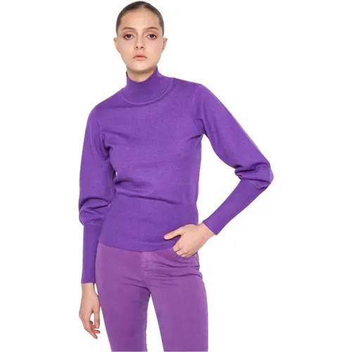 Gerippter Rollkragenpullover , Damen, Größe: L - Silvian Heach - Modalova