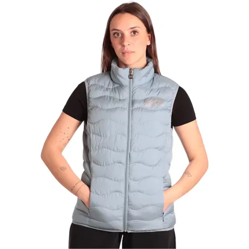 Gesteppte Welleneffekt ärmellose Jacke , Damen, Größe: S - Emporio Armani EA7 - Modalova