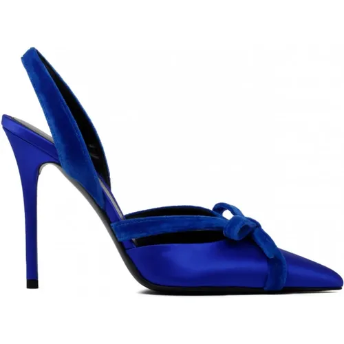 Blaue Satin Velvet Bow Slingback Pumps - Tom Ford - Modalova