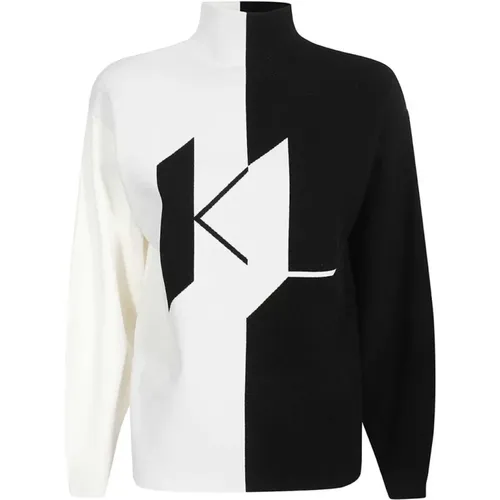 Monogram Jacquard Rollkragenpullover - Karl Lagerfeld - Modalova