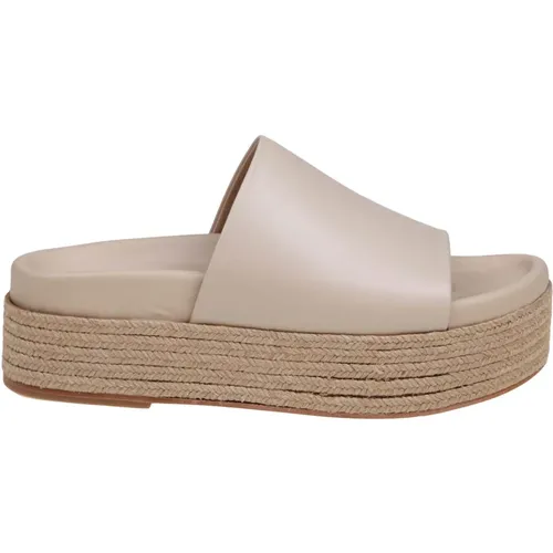 Paloma barcelo' merve mules in ivory leather , female, Sizes: 7 UK, 4 UK, 6 UK, 5 UK, 3 UK - Paloma Barceló - Modalova