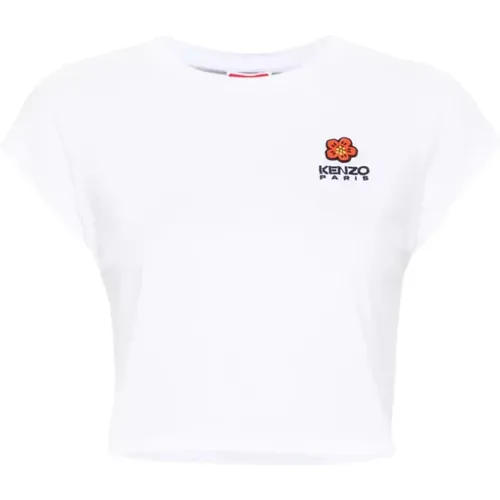 Stylische T-Shirts,Weiße Top mit Besticktem Logo - Kenzo - Modalova
