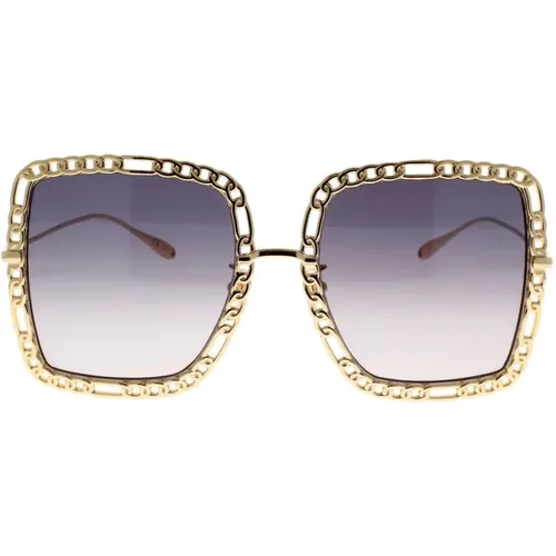 Cool and Fashionable Oversized Sunglasses with Metal Chain , female, Sizes: 57 MM - Gucci - Modalova