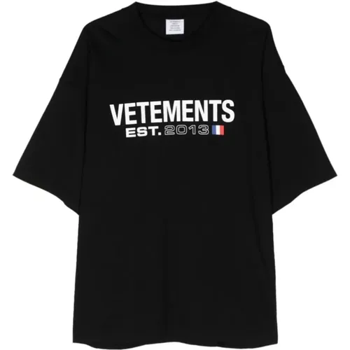 Logo Print Crew Neck T-shirt , Herren, Größe: S - Vetements - Modalova