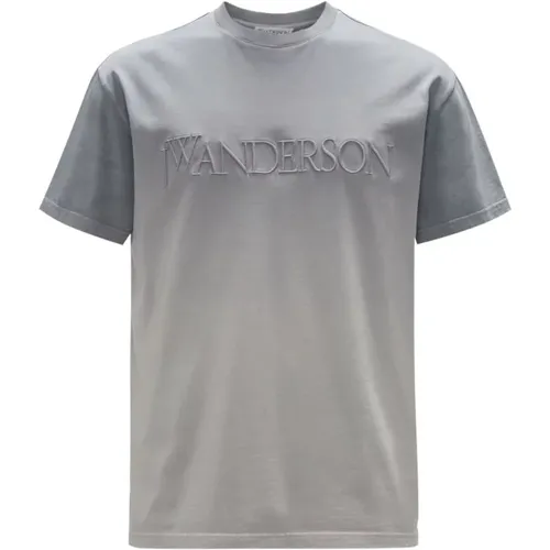 Graues Baumwoll-T-Shirt mit Verlaufseffekt , Herren, Größe: S - JW Anderson - Modalova