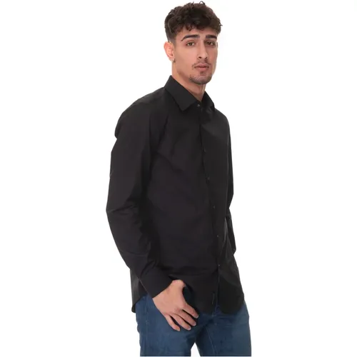 Slim Fit Italia Dress Neck Shirt , male, Sizes: 4XL, M, L, 3XL - Boss - Modalova
