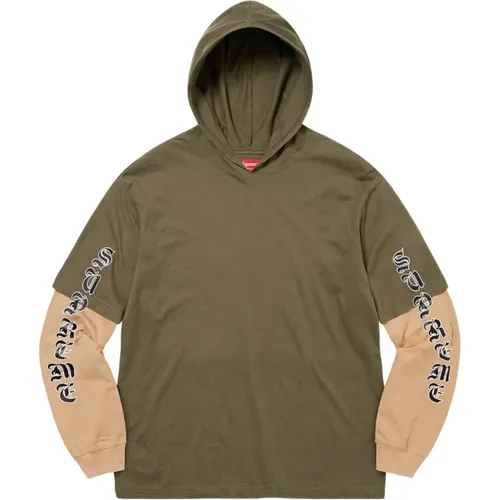 Layered Hooded Top Olive , male, Sizes: 2XL, XL, L, S - Supreme - Modalova