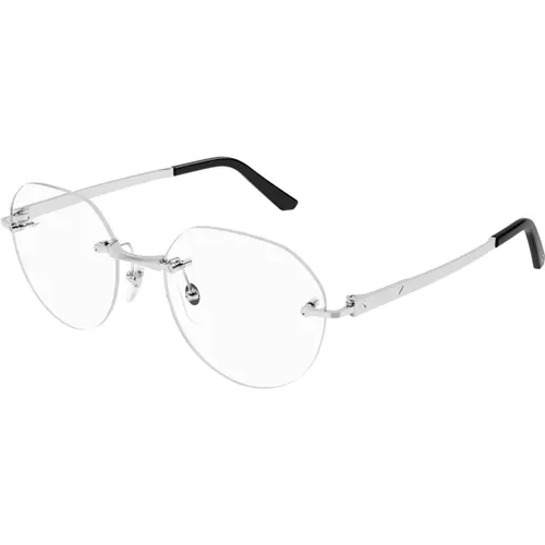 Silver Optical Frame Stylish and Versatile , male, Sizes: 53 MM - Cartier - Modalova