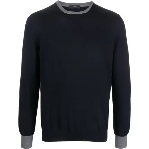 Blaue Pullover Kollektion , Herren, Größe: XL - Fay - Modalova