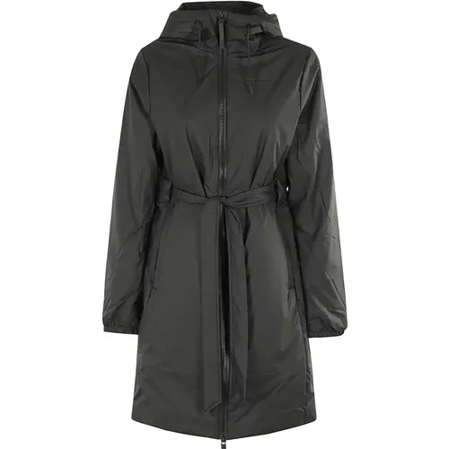 Lange Isolierte Curve Jacke , Damen, Größe: M - Rains - Modalova