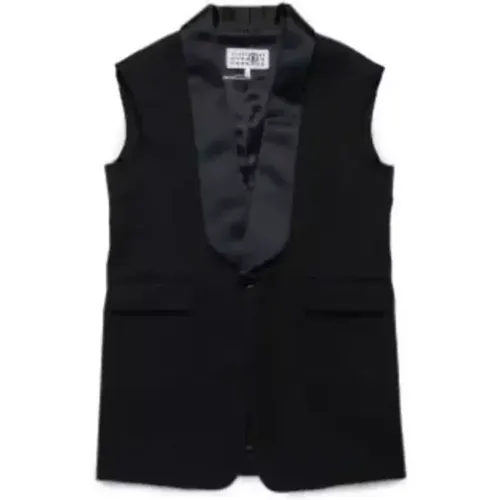 Schwarze Jacke Gilet - MM6 Maison Margiela - Modalova