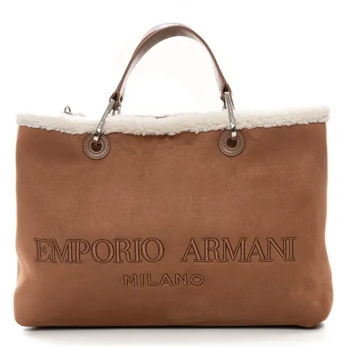 Stylish Shopping Bag with Removable Clutch , female, Sizes: ONE SIZE - Emporio Armani - Modalova