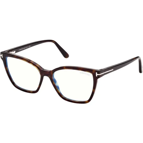 Blue Block Eyewear Frames in Dark Havana , unisex, Sizes: 53 MM - Tom Ford - Modalova