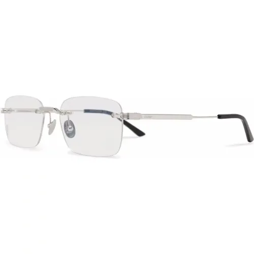 Silver Optical Frame Stylish and Versatile , male, Sizes: 55 MM - Cartier - Modalova