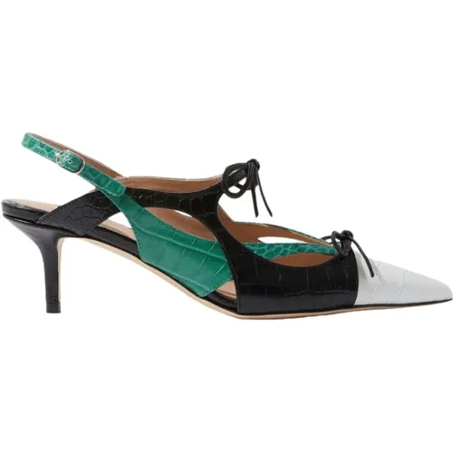 Croco-Printed Slingback Absatz Mules - Scarosso - Modalova