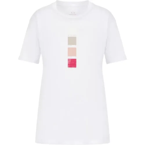 Klassisches T-Shirt , Damen, Größe: XS - Armani Exchange - Modalova