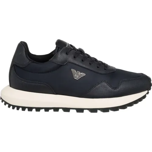 Plain Lace-Up Sneakers , male, Sizes: 9 UK, 6 UK, 7 UK, 10 UK - Emporio Armani - Modalova