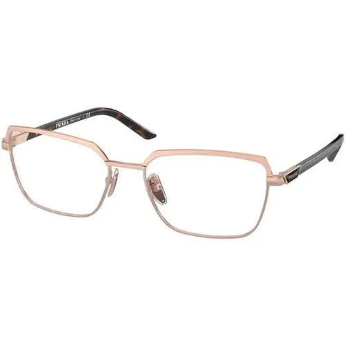 Luxuriöse Roségoldene Brille , unisex, Größe: 54 MM - Prada - Modalova
