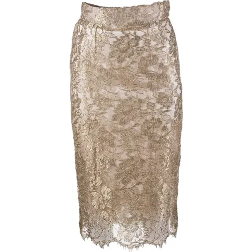 Elegant Women Long Laced Skirt , female, Sizes: XL, L - Dolce & Gabbana - Modalova