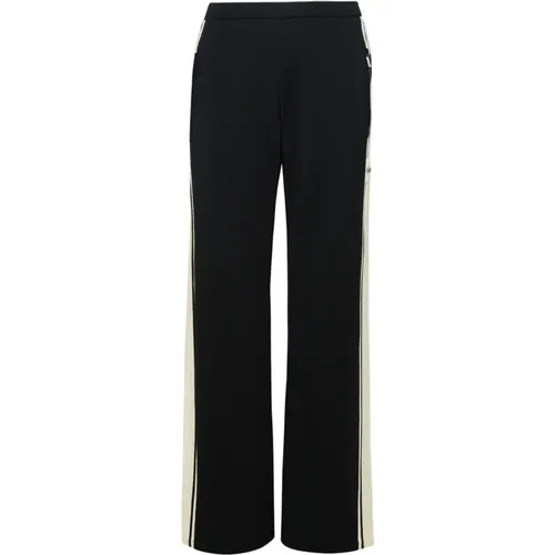 Two-Tone Wool Trousers with Elastic Waistband , female, Sizes: XS, S, M - Palm Angels - Modalova