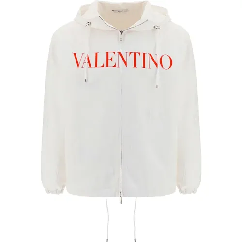 Cotton Logo Jacket with Drawstring Hood , male, Sizes: S, M, L - Valentino - Modalova