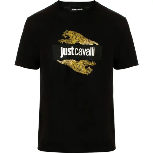 Schwarze T-Shirt und Polo Kollektion , Herren, Größe: XL - Just Cavalli - Modalova