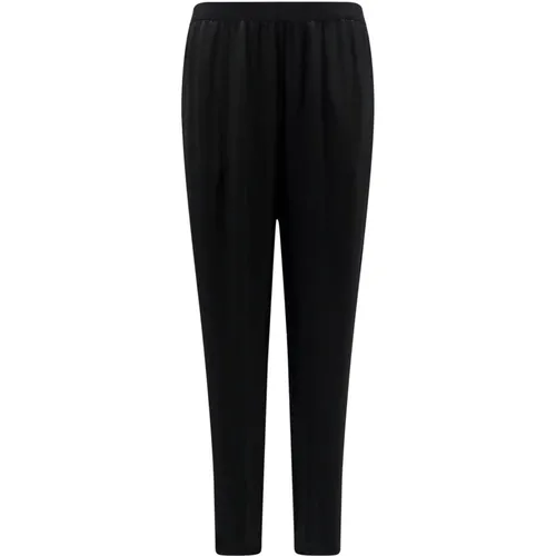 Silk Trousers with Elastic Waistband , female, Sizes: L, S, M, XS - Semicouture - Modalova