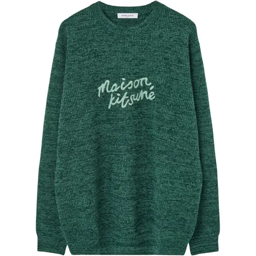 Handgeschriebene Jersey Pullover , Herren, Größe: M - Maison Kitsuné - Modalova