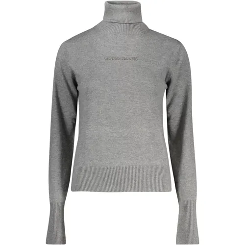 Grauer Pullover mit Logo-Stickerei , Herren, Größe: M - Guess - Modalova