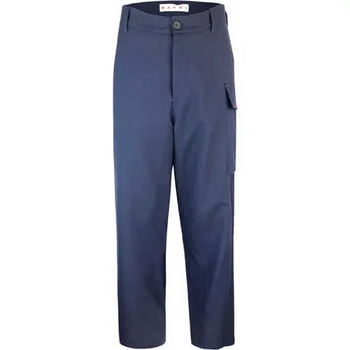 Wool Trousers Straight Leg , male, Sizes: L, M - Marni - Modalova