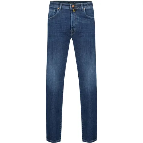 Slim-Cut Stretch Jeans mit Lederpatch - Incotex - Modalova