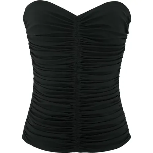 Topwear with Hidden Zip, Horizontal Neckline , female, Sizes: M, L, S - Saint Laurent - Modalova