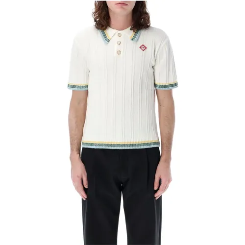 Rib Boucle Polo Shirt , male, Sizes: M, L - Casablanca - Modalova