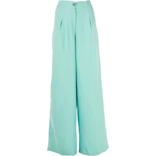 Blaue Palazzo Hose Sommerstil , Damen, Größe: M - pinko - Modalova