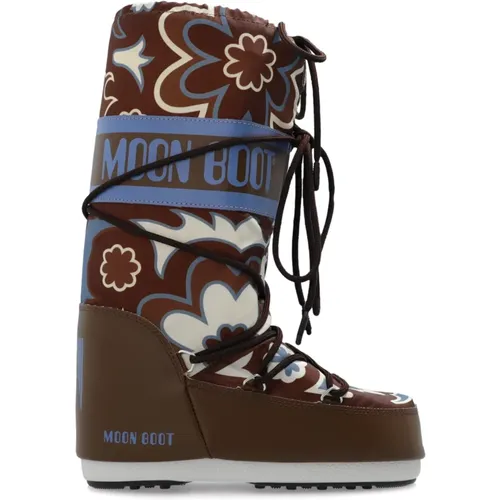 Schneestiefel Icon Blume , Damen, Größe: 35 EU - moon boot - Modalova