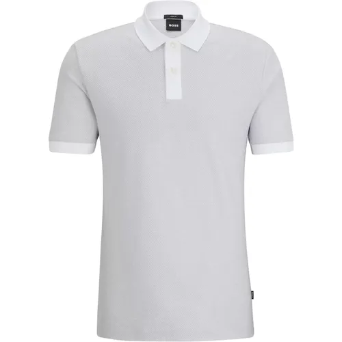 Polo-Shirt mit gewebter Mesh-Struktur , Herren, Größe: XL - Boss Black - Modalova