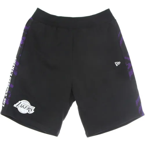 NBA Print Trainingshorts Schwarz , Herren, Größe: S - new era - Modalova