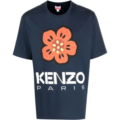 Flower Print T-shirt , male, Sizes: S - Kenzo - Modalova