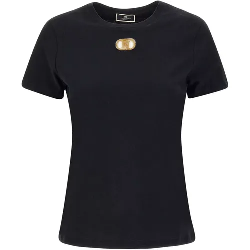 Schwarze T-Shirts und Polos von , Damen, Größe: XL - Elisabetta Franchi - Modalova
