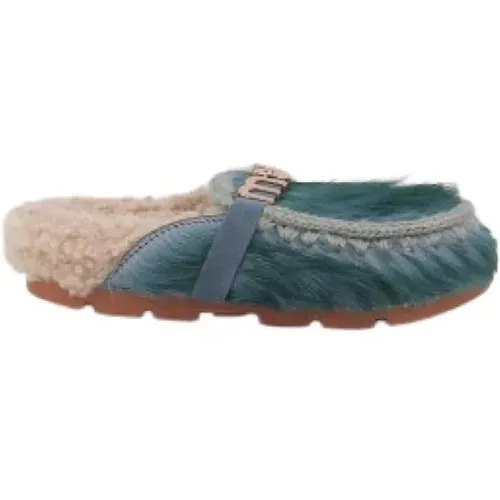 Blaue flache Damen-Slide-Clogs , Damen, Größe: 36 EU - Mou - Modalova