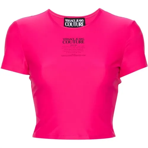 Fuchsia T-shirts and Polos , female, Sizes: 2XS, M, S - Versace Jeans Couture - Modalova