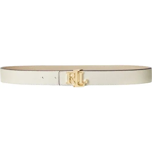 Reversible Leather Belt in Vanilla/Sand , female, Sizes: S, L, M - Ralph Lauren - Modalova
