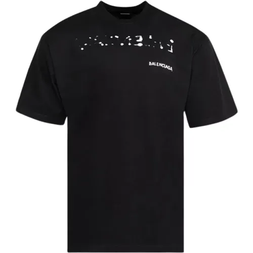 Hand Drawn Logo T-Shirt in Pure Cotton , male, Sizes: 2XS - Balenciaga - Modalova