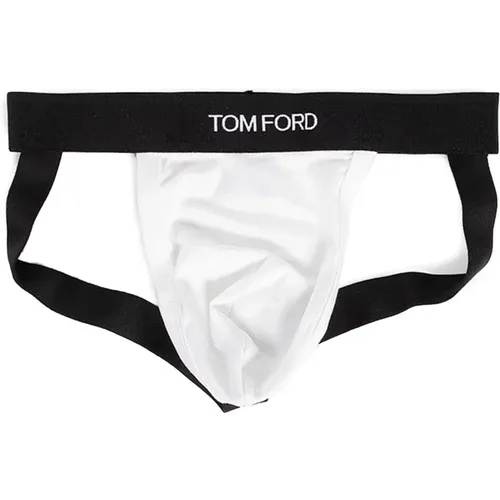 Schwarzer & Weißer Logo-Taillen-Jock , Herren, Größe: S - Tom Ford - Modalova