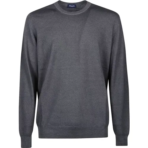 Grey Long Sleeve Sweater , male, Sizes: XL, 3XL - Drumohr - Modalova