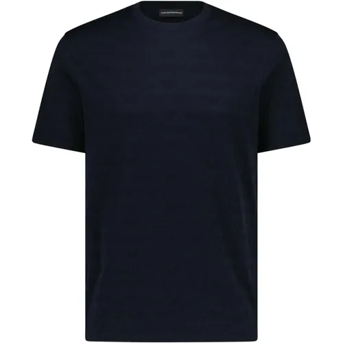 T-Shirt mit Logo Muster , Herren, Größe: M - Emporio Armani - Modalova