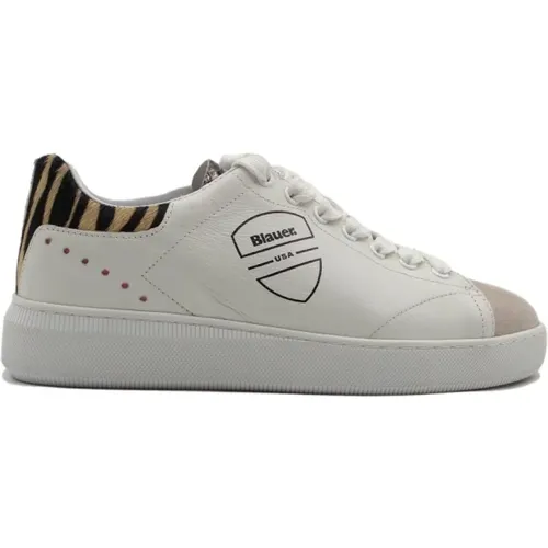 Sneakers - White/Zebra , female, Sizes: 3 UK - Blauer - Modalova