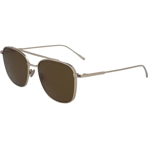 Stilvolle Sonnenbrille in Braun und Gold,Blaue Silberne Sonnenbrille - Lacoste - Modalova