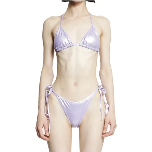 Lavendel Glossy Lycra Bikini Set - The Attico - Modalova